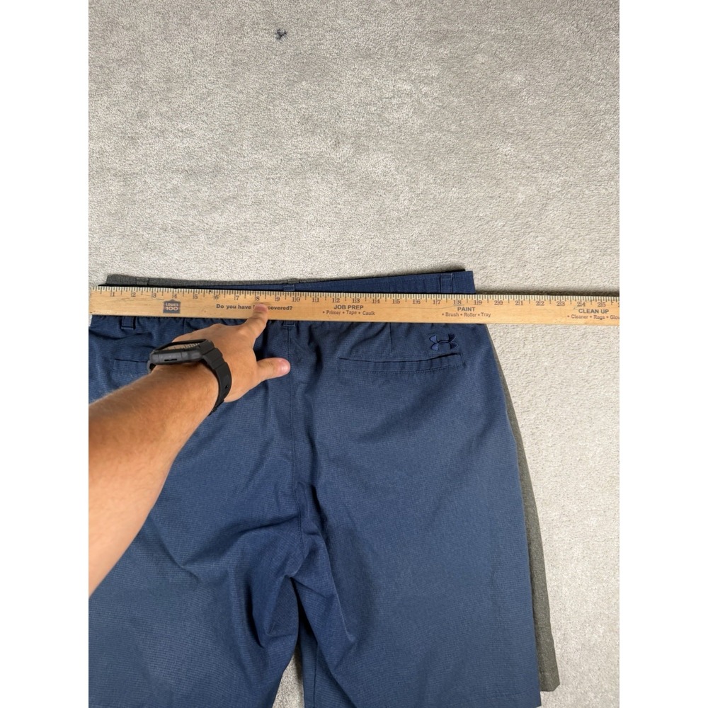 Lot of 2 Under Armour Golf Shorts Men's 38 Gray & Blue Vented Stretch 9" Inseam - Picture 6 of 9